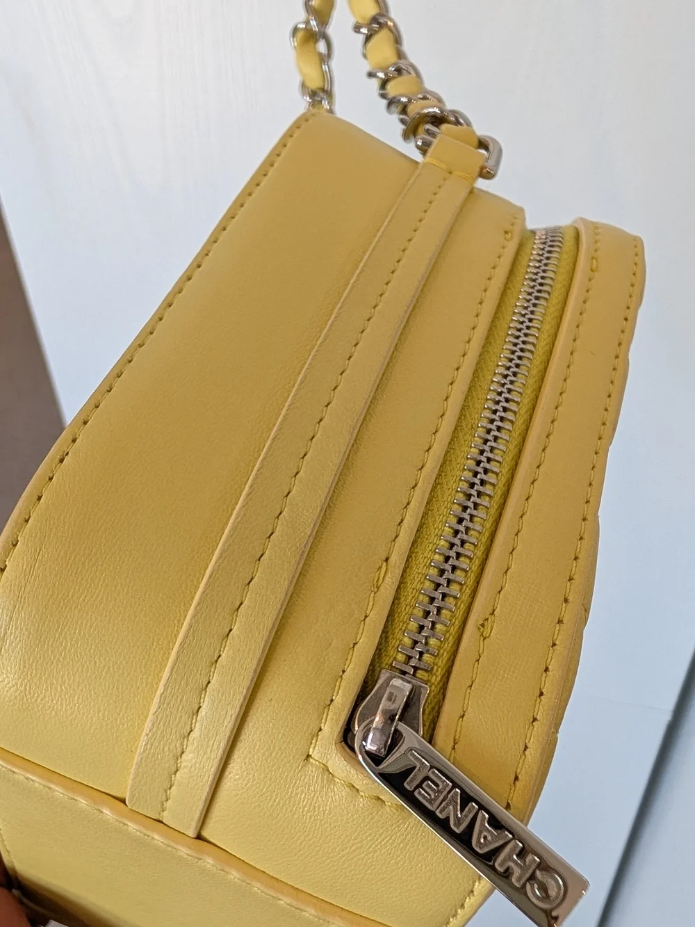 CHANEL Yellow CC Box Camara Bag In